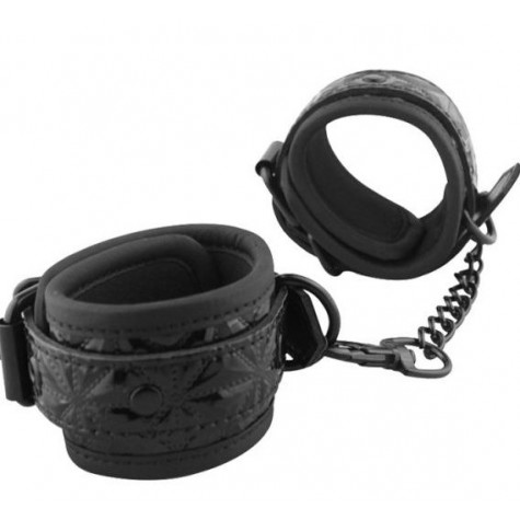 Чёрные кожаные оковы на ноги Ankles Cuffs